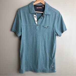 Jeremiah Men's Turquoise Blue Cotton Polo Shirt Size Small EUC